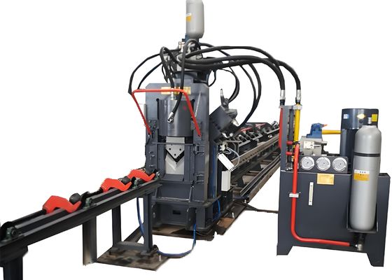 เครื่องเจาะ มาร์ค ตัด ไฮดรอลิก CNC อัตโนมัติความเร็วสูง 3 แกน CNC เจาะมุม แผ่นเชื่อมต่อเหล็กสำหรับสื่อสาร