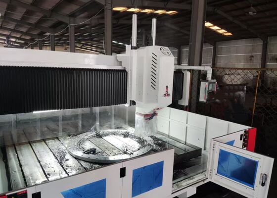 เครื่องเจาะหน้าแปลนแผ่น CNC อัตโนมัติพร้อมระบบควบคุม PLC สำหรับแกน BT50