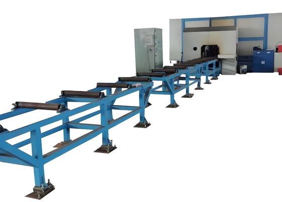 2 KW เซอร์โม่เตอร์เจาะ Infeed CNC H-Beam เจาะ Shearing And Tapping Machine Line ขนาด 500 × 500 มม
