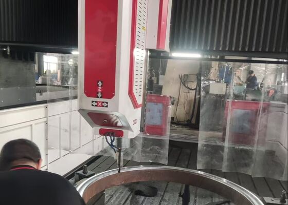 รุ่น PHD4080 ประเภท Gantry ขยับ CNC การเจาะ เครื่องบดสําหรับเครื่องแลกเปลี่ยนความร้อน