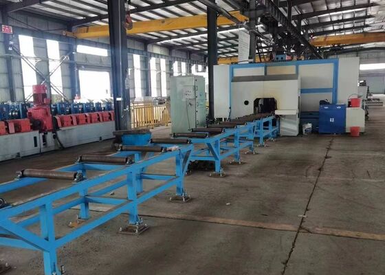อุตสาหกรรมการก่อสร้างสะพาน CNC Beam Drilling And Sawing Machine Line สําหรับเหล็กช่อง