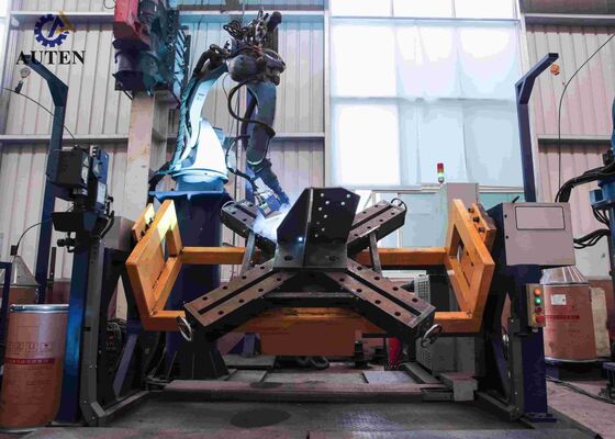 เครื่องเจาะมุม CNC พร้อมตัวกำหนดตำแหน่งคู่ หุ่นยนต์ก้าน 5 แกนสำหรับการเชื่อมโครงสร้างหอส่งกำลังที่แม่นยำ