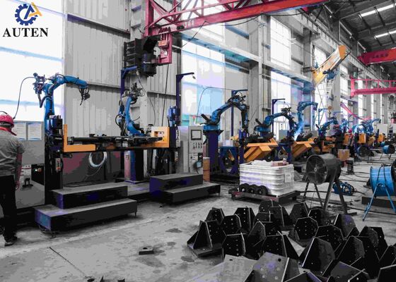 เครื่องเจาะมุม CNC พร้อมตัวกำหนดตำแหน่งคู่ หุ่นยนต์ก้าน 5 แกนสำหรับการเชื่อมโครงสร้างหอส่งกำลังที่แม่นยำ