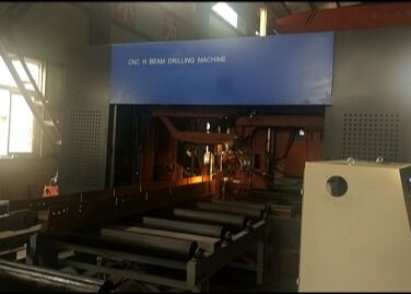 โครงสร้างเหล็ก Cnc H Beam การตัดโลหะ PLC มอเตอร์พัสดุ 55kW พลังงาน CNC เครื่องเจาะ