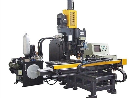 เครื่องเจาะแผ่น CNC การตราและเครื่องเจาะที่มี 3 สถานีเจาะสําหรับแผ่นเหล็ก